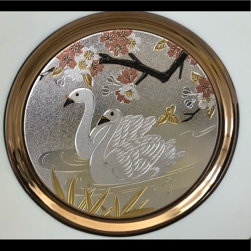 Chokin Decorative Plate and Vase